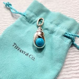 Tiffany and Company Sea Shell Pendant with Turquoise